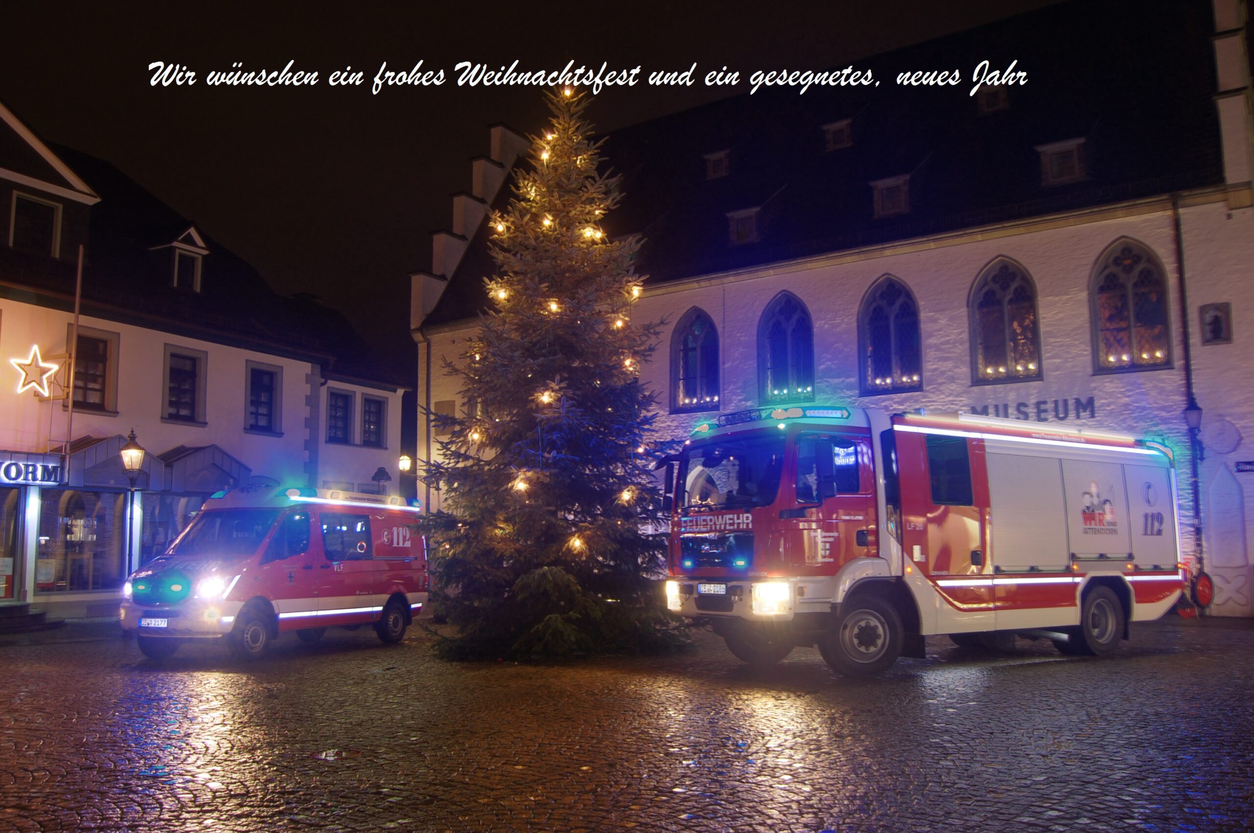 Weihnachtsgrüße durch die Feuerwehr der Hansestadt Attendorn